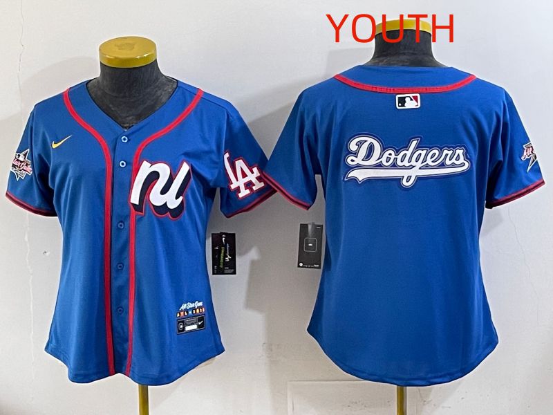 Youth 2025 Los Angeles Dodgers Blank Blue All star Nike MLB Jersey style 07->youth mlb jersey->Youth Jersey